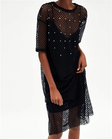 zara fishnet dress|zara fitted dresses.